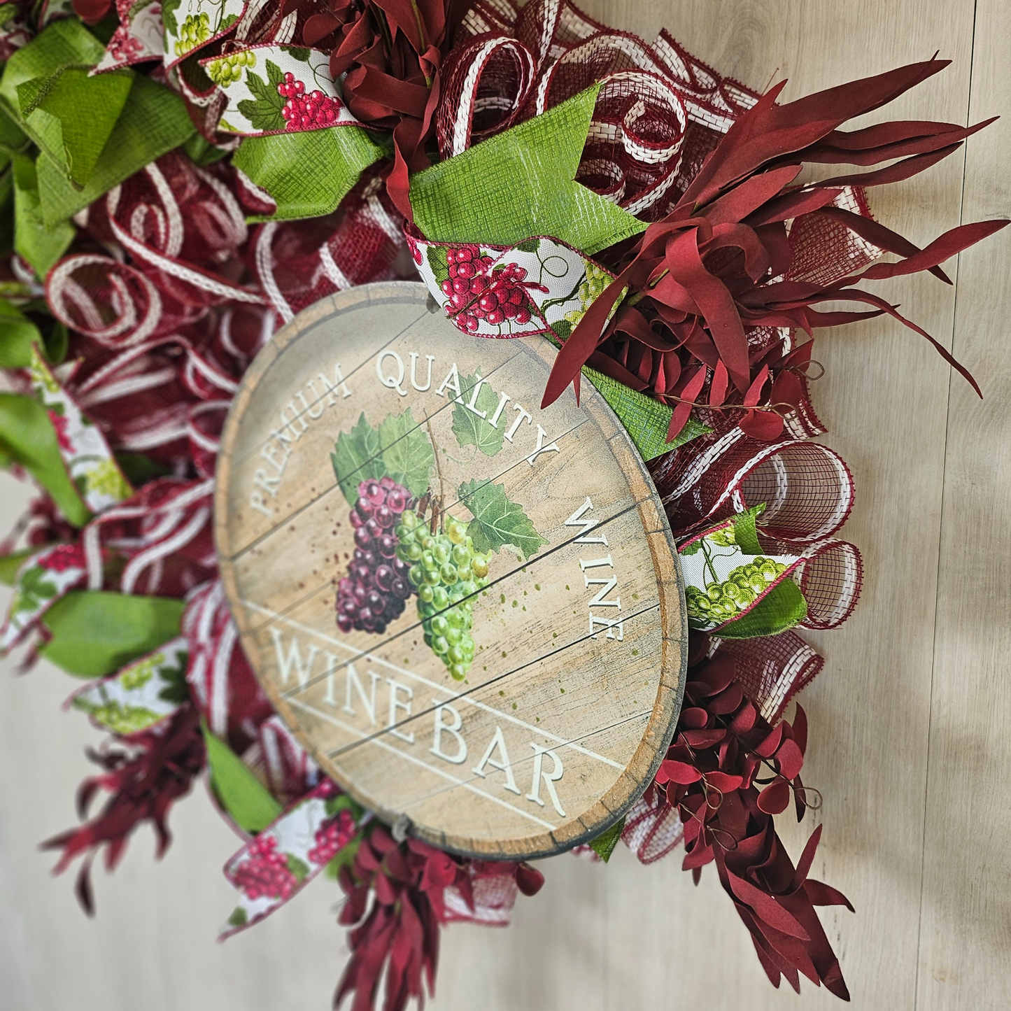 Wine Bar Wreath Grapes Decor