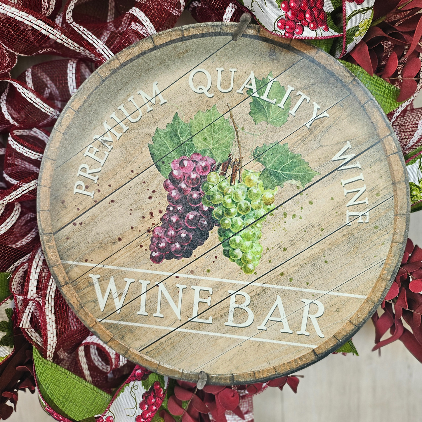 Wine Bar Wreath Grapes Decor