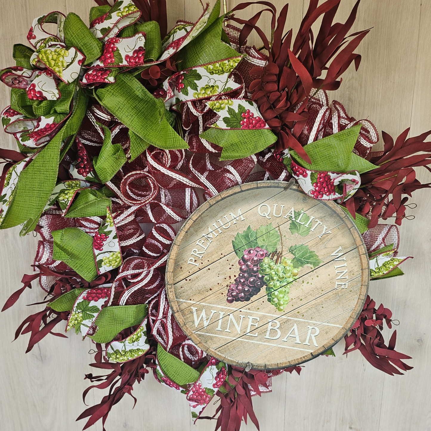 Wine Bar Wreath Grapes Decor