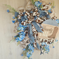 Howdy Y'All Wreath Rustic Blue and Brown Farmhouse Decor Boot