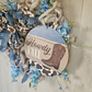 Howdy Y'All Wreath Rustic Blue and Brown Farmhouse Decor Boot