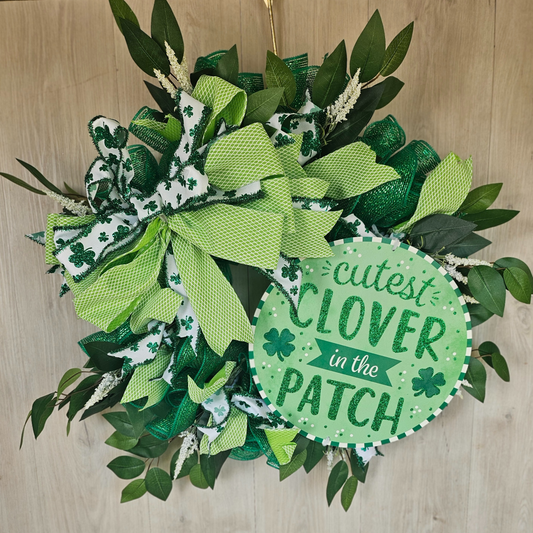 Cutest Clover In The Patch Wreath St. Patricks Day Decor