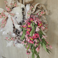 Pink Flower Oval Wreath Floral Bouquet
