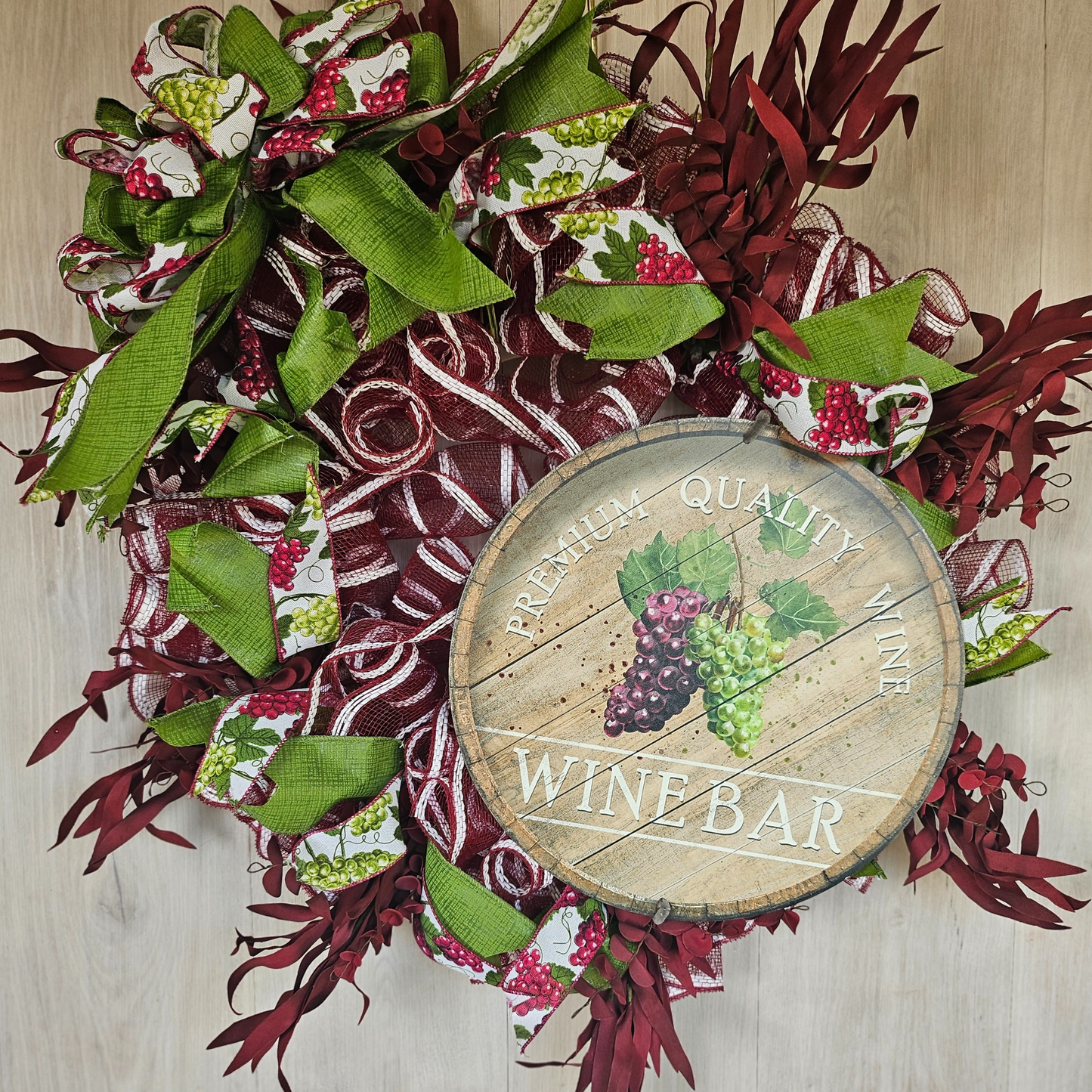 Wine Bar Wreath Grapes Decor