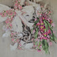 Pink Flower Oval Wreath Floral Bouquet